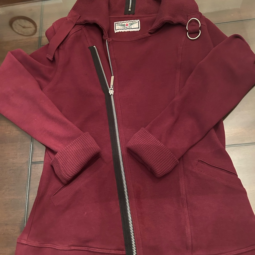 Brand new burgundy Hard Tail women's cotton moto jacket. Paid originally $135.